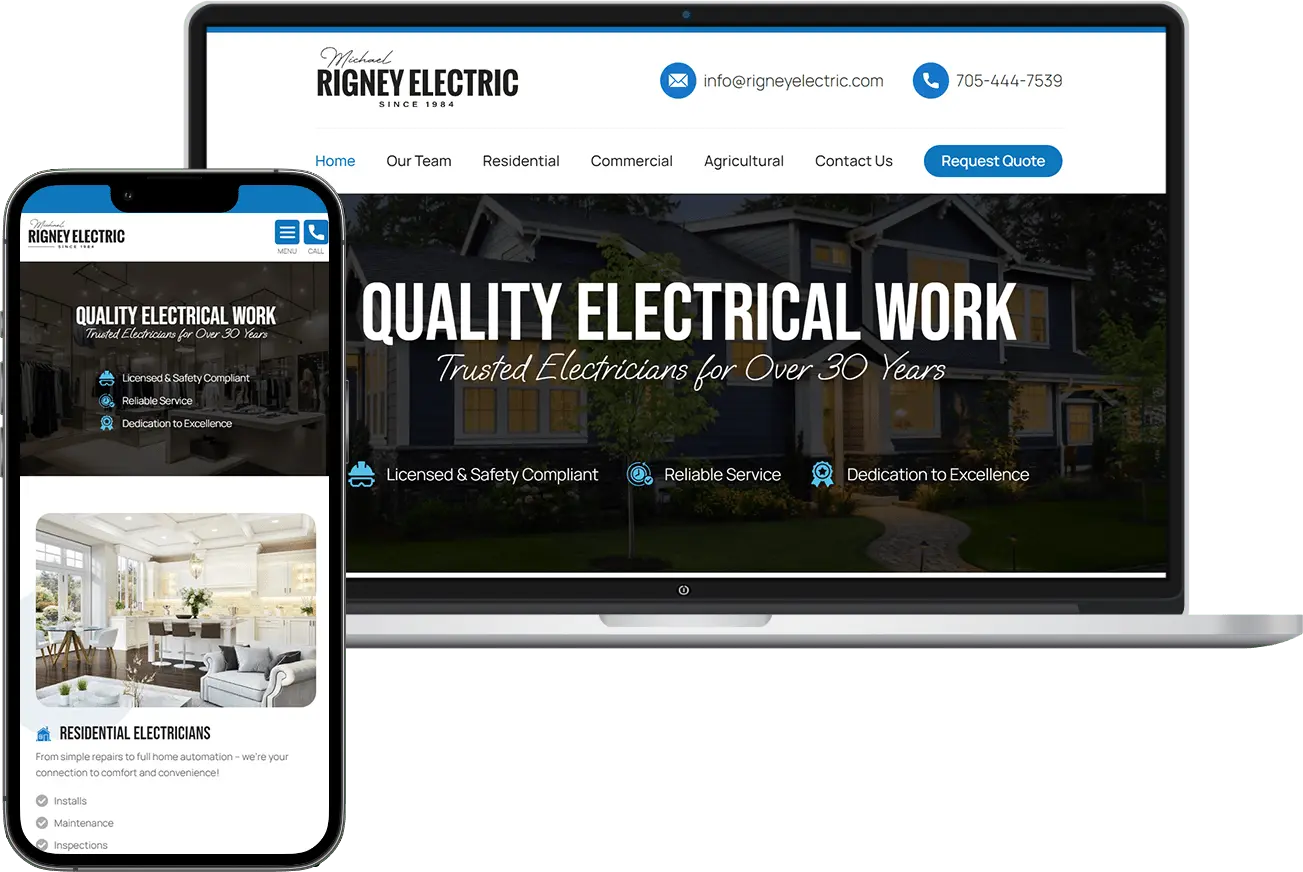 Whetham Solutions Electrician Web Design Barrie, Ontario